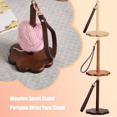 Soporte de Carrete de Madera Soporte Portátil de Hilo para Muñeca, Herramientas Portátiles para DIY Doméstico