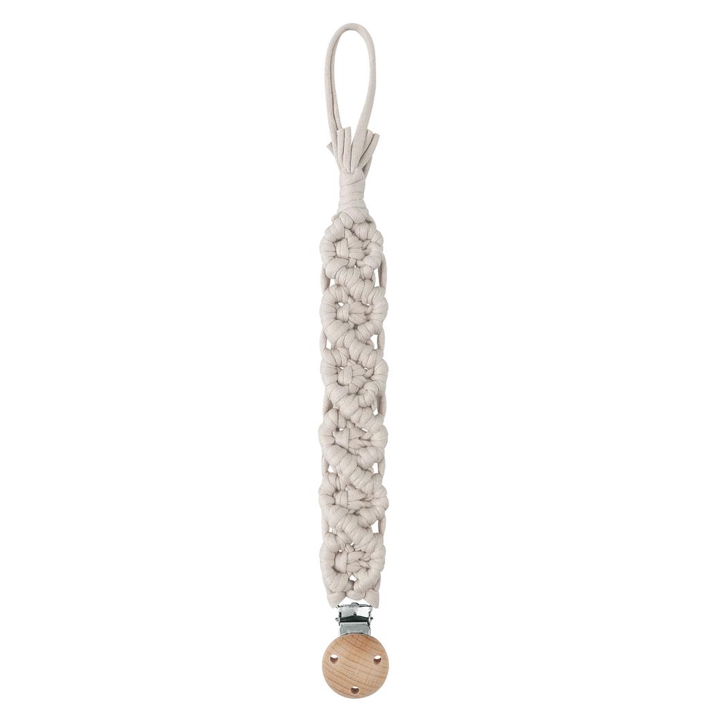 Cotton Handmade Crochet Pacifier Chain Soft Newborn Soothing Pacifier Beech Wood Clip Baby Chew Toy Christmas Gift