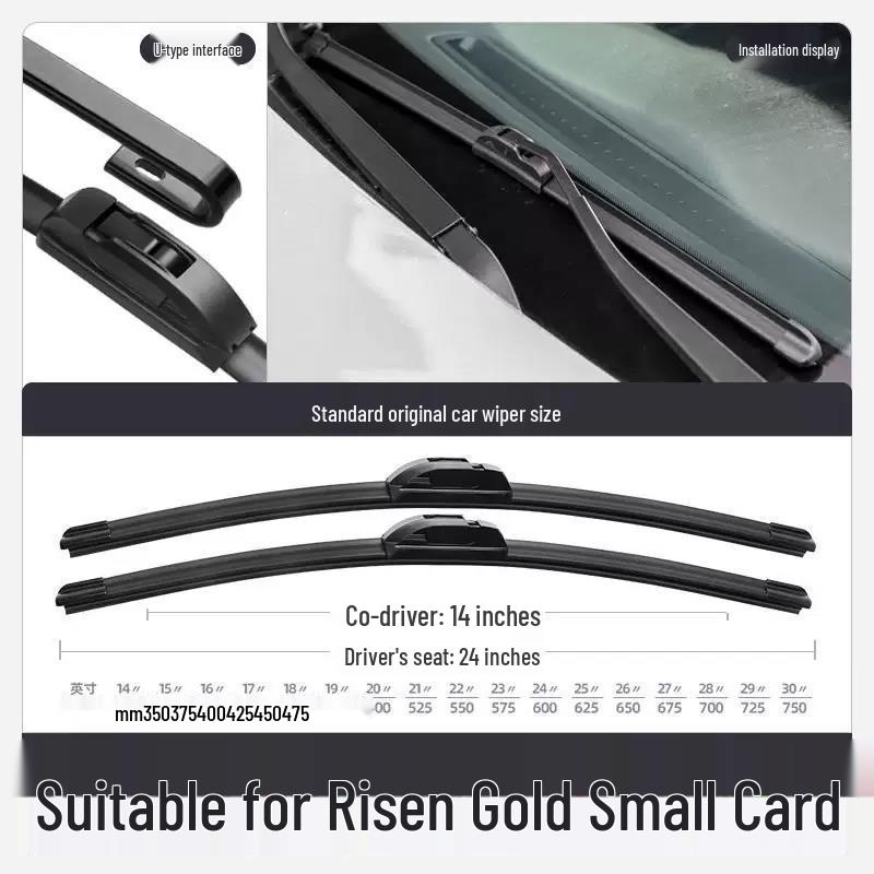

Wiper Blades and Rubber Strips for Wuling Hongguang and Jin Shua Ling Small Trucks Frameless Wiper Blade