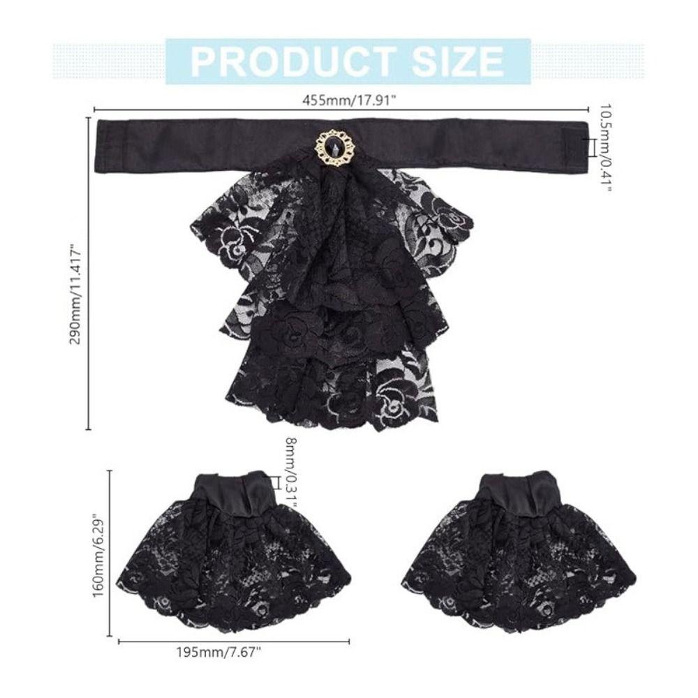 Detachable Lace Jabot Collar Ruffled Steampunk Costume Victorian Lace Jabot Cosplay Events