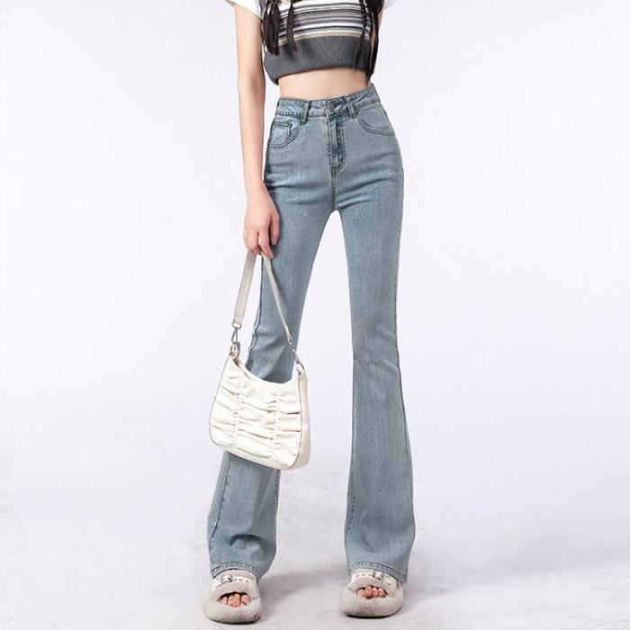 Small Slim Horseshoe Pants Jeans for Women In Autumn and Winter Slim and Tall Slim Straight Floor Pants