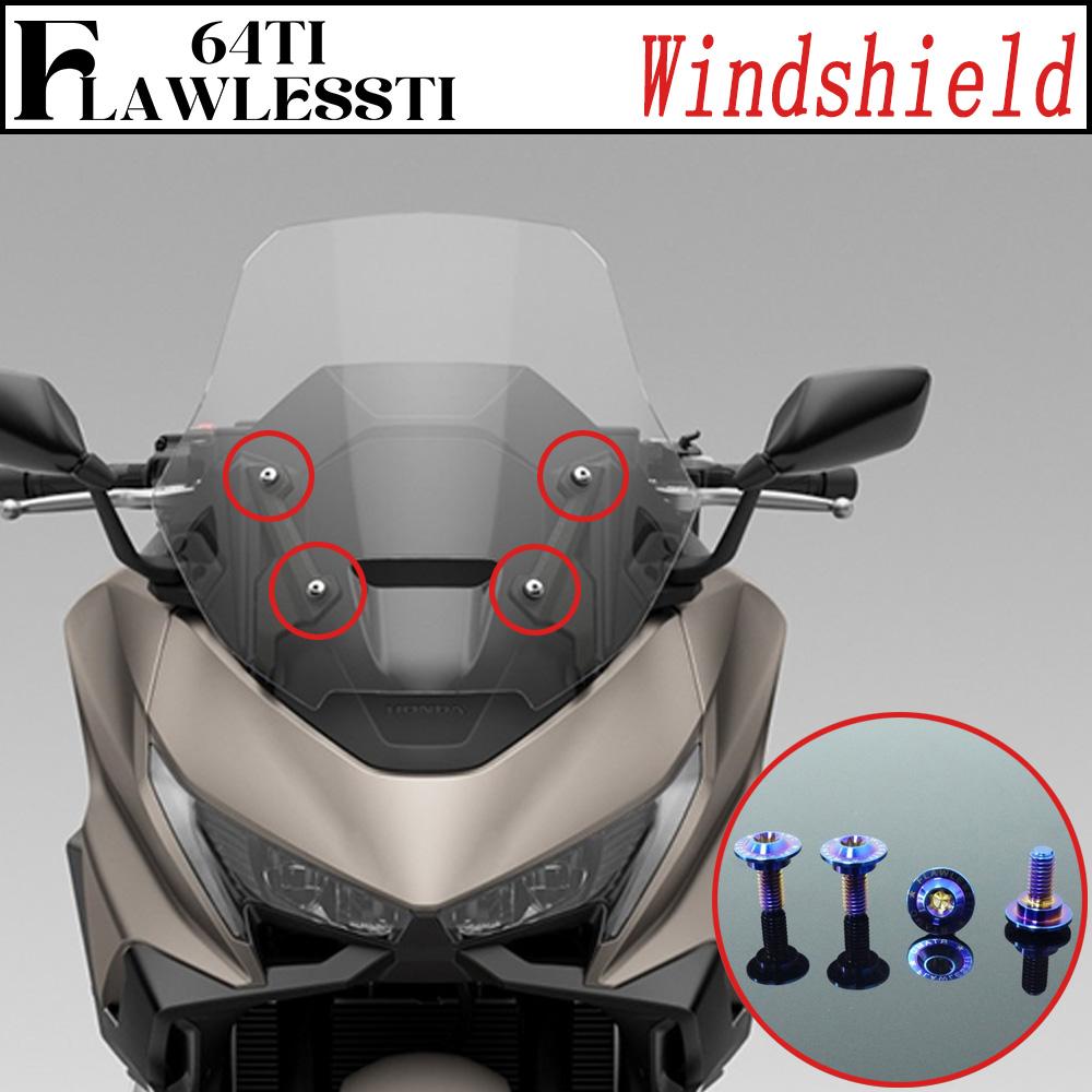 FLAWLESSTI Gr5 Titanium Bolt Windshield Mirror Bar End Front Cover Fender Caliper Brake Disc Switch Bolt For Honda Forza 750 Silver