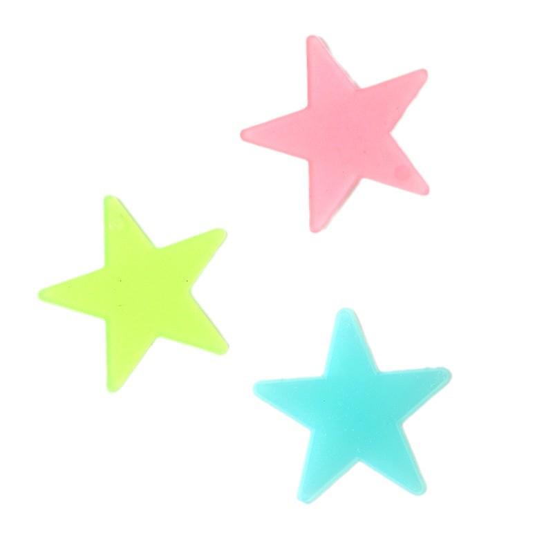3D Fluorescent Star Stickers for Children's Bedroom Ceiling - Colorful, Self-Adhesive, Girly Starry Sky Decor