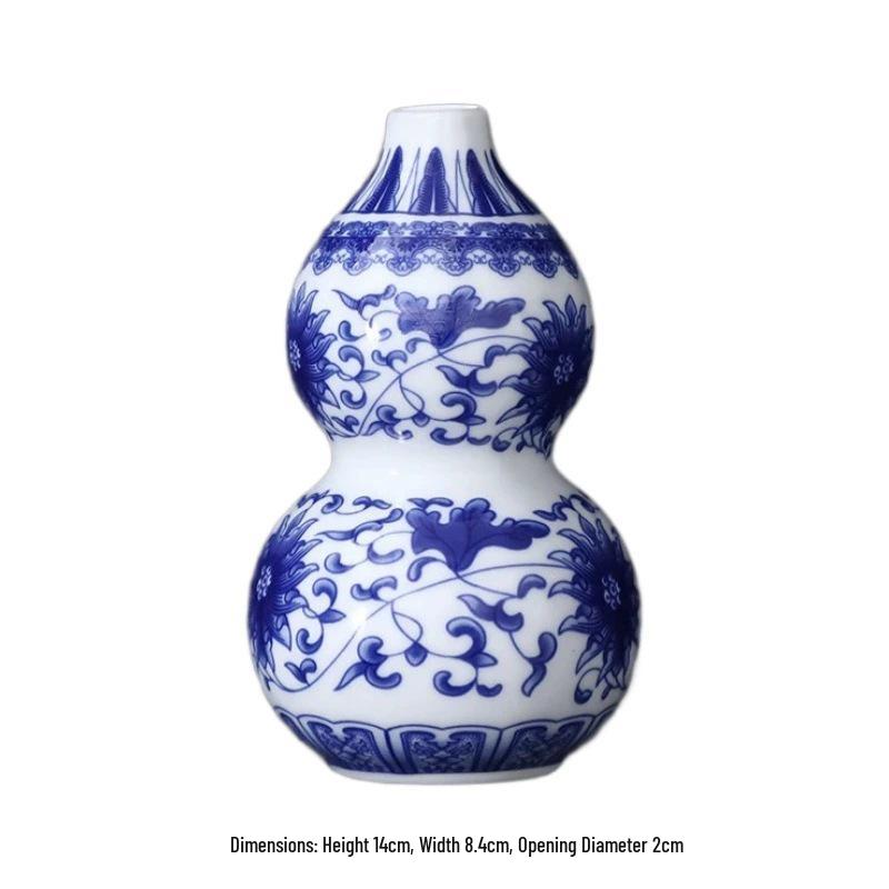 

Mini Celadon Blue & White Porcelain Wall Vase: Small Hydroponic Flower Holder Ornament