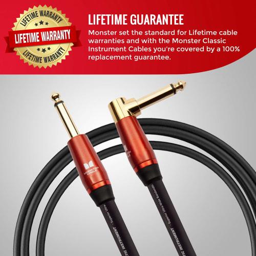 MONSTER CABLE Acoustic Guitar Cable, 12ft, Straight XL Plug, M, ACST2-12A, 600557