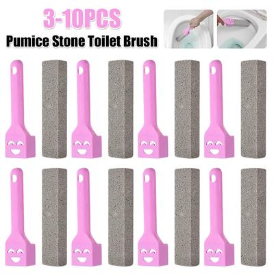 Pumice Stone Toilet Brush with Handle Pumice Cleaning Brushes Limescale Rust Stain Dirt Remover Brush for Cleaning Toilet