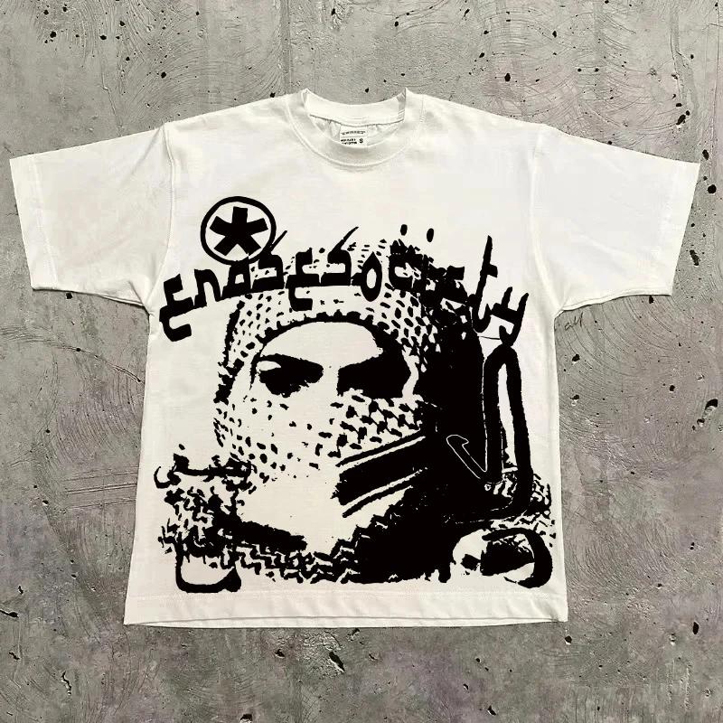 Graphic T-shirt Men Women Vintage Top Hip Hop Streetwear Oversized Tshirt Short Sleeve Casual Clothing Summer Fashion Y2K Tee