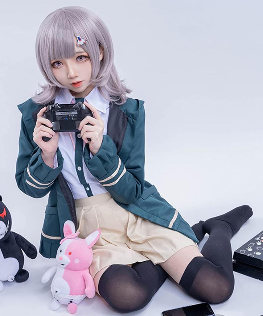 [Milky Time] Chiaki Nanami Cosplay Costume Set from Super Danganronpa (XL) with Wig for Halloween