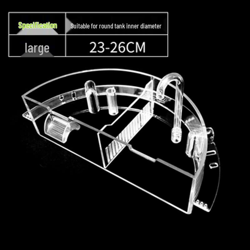 Round Glass Fish Tank: 3-in-1 Silent Filter, Oxygenator, and Waterfall Box with Ceramic Trickle Media.