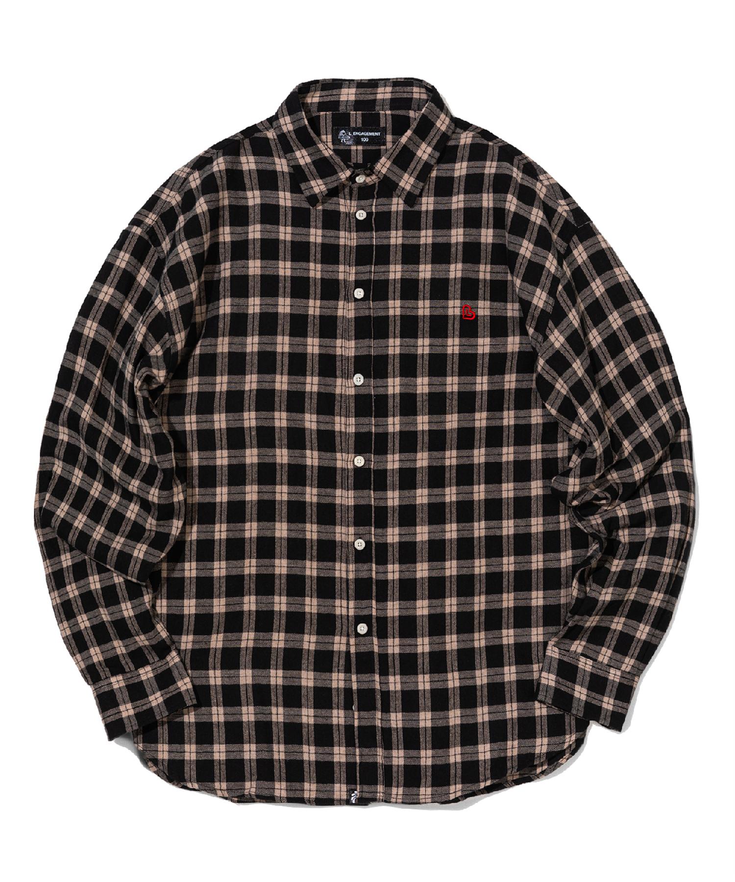 Langajumang Taguanut Button Oversized Check Brushed Shirt [Black] Check (Black)/100