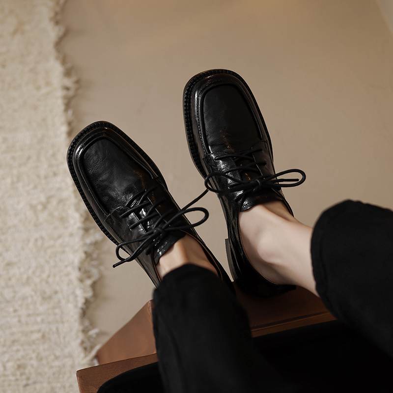 Krazing Pot Sheepskin Round Toe Size 42 Loafers Med Heels Lace Up Size 41 Rome Gladiator Autumn Pumps