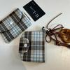 Korean Style Mini Cash Wallet Canvas Cloth Envelope Wallets Simple Retro Plaid Coin Purse  Outdoor