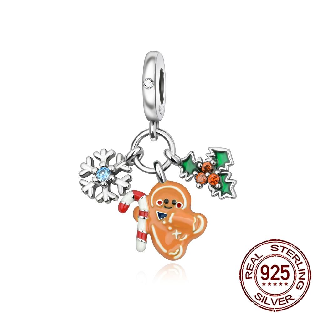 Novos Berloques de Cobre de Natal Papai Noel Berloques para Pulseira Corrente Cobra Colar Feminino Joias Diy