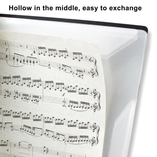 A4 Band Folder 4-Sided Spread Easy Operation 40 Sheets Piano Music Score Holder for Home