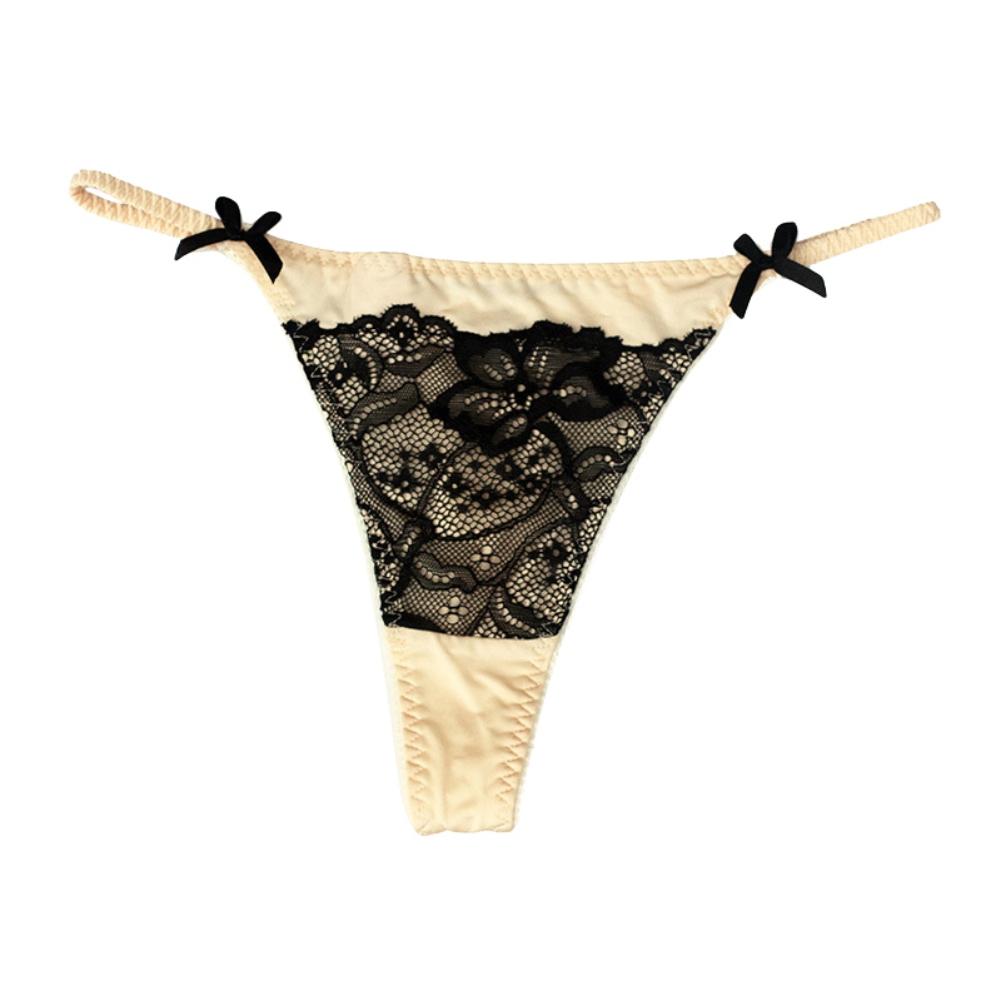 Women's Thongs Lace G-string Underwear Charming Thong Lingerie Lace G-String Briefs Bowk T-Back Panties Gift for Valentine