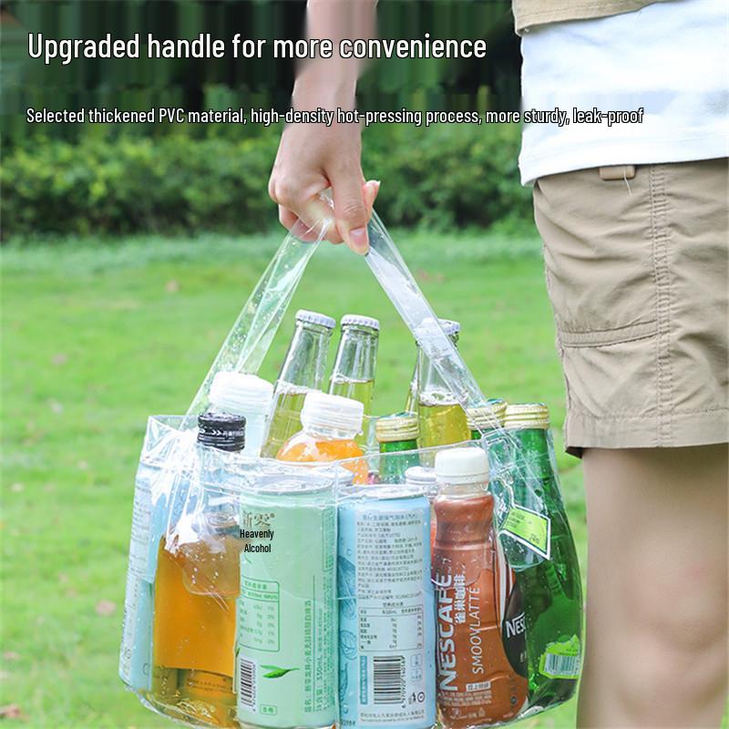 Tragbarer transparenter faltbarer Eisbehälter – Handgehaltenes Outdoor-Picknick- und Aufbewahrungsbecken
