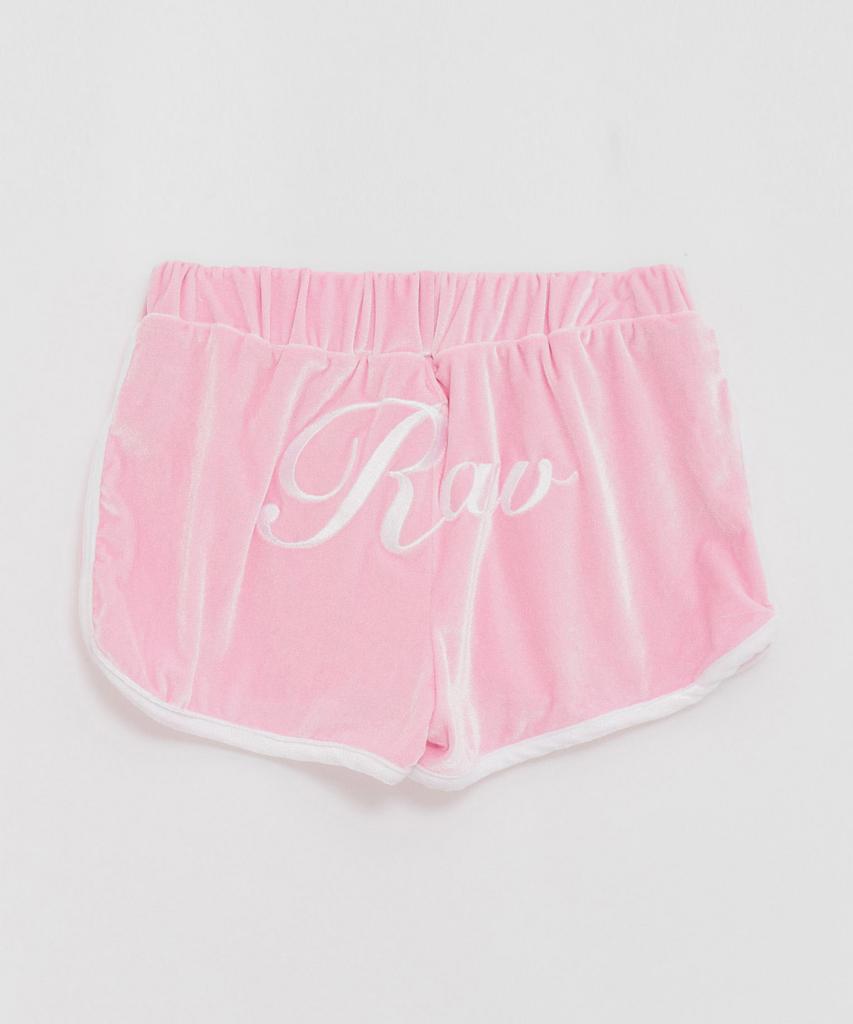 RAWMANTICS Raw Logo Velvet Hot Dolphin Pants Barbie Pink