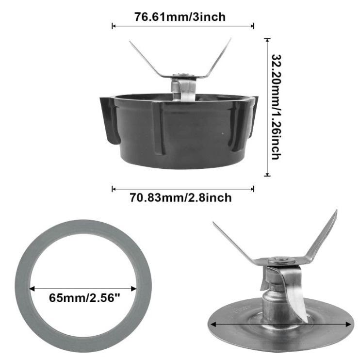 4-Piece Juicer Accessory Set: Four-Leaf Knife & 6-Tooth Base, Compatible with Oster