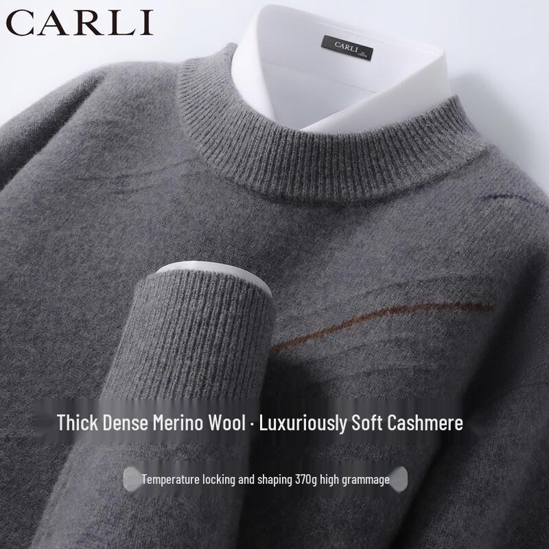CARLI Men's Thermal Wool & Cashmere Pullover