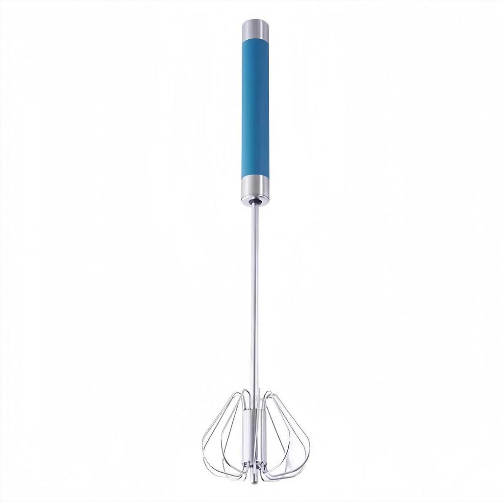 Stainless Steel Semi-Automatic Egg Beater & Whisk Handheld Baking Tool