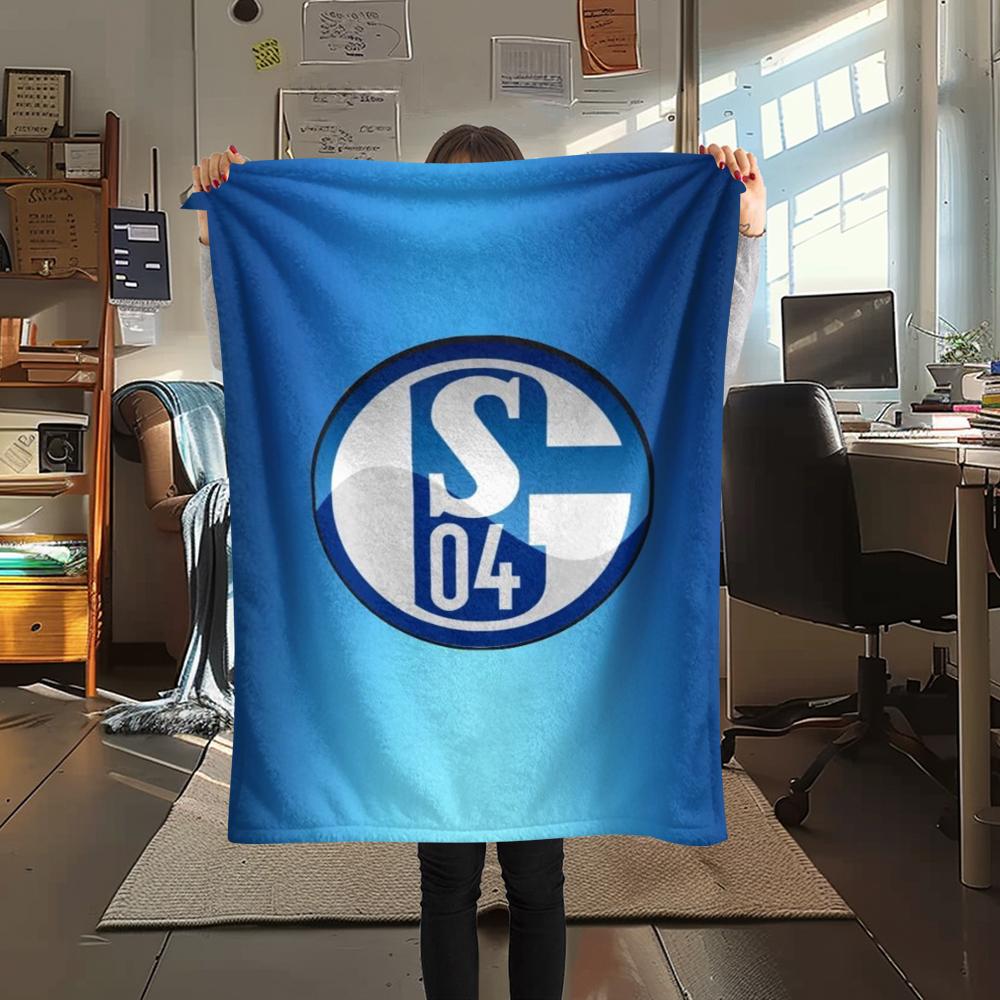 1pc FC Schalke 04 Print Flannel Blanket, High Quality Comfortable for All Seasons, Home Decor, Warmth and Comfort, Perfect for Christmas Gifts50