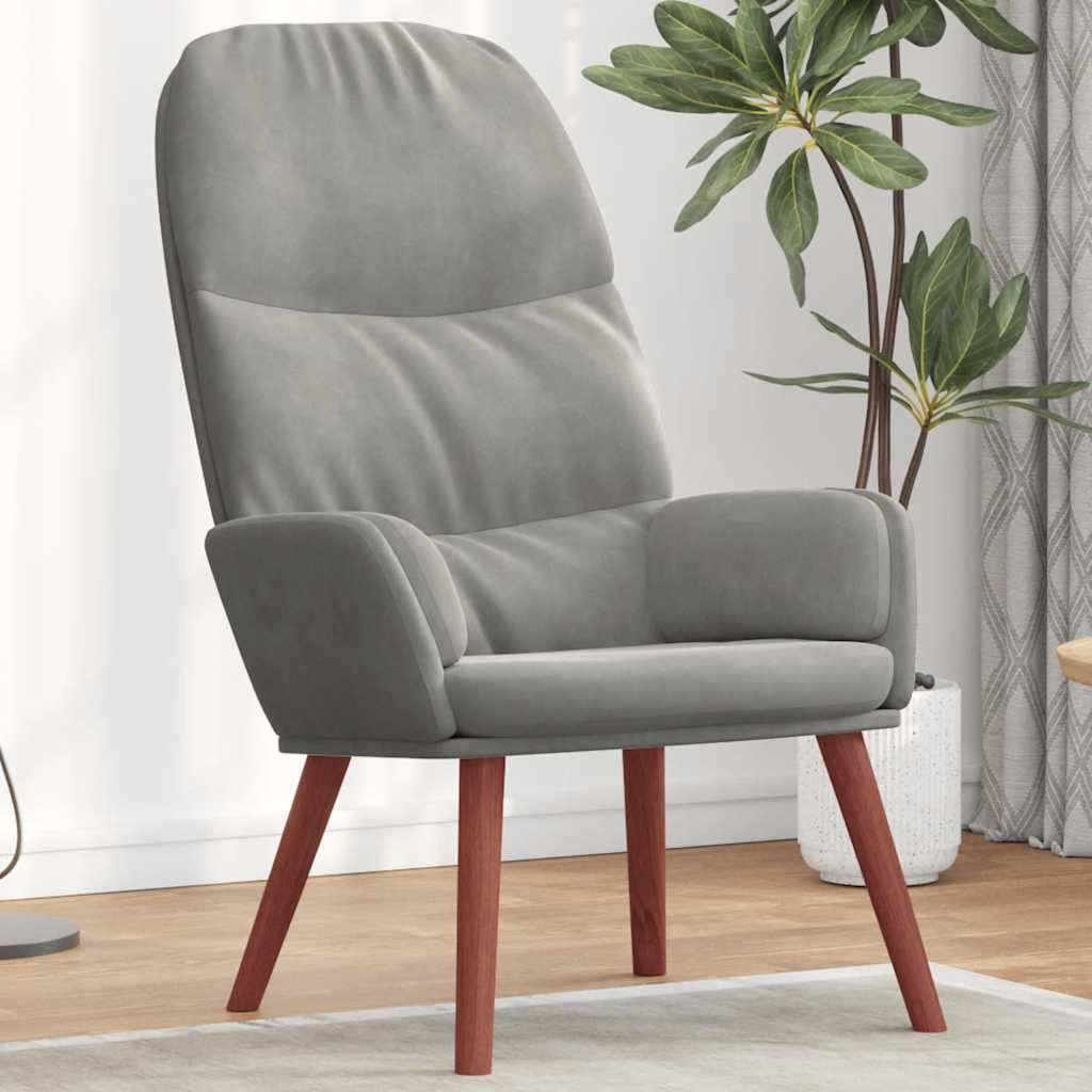 Relax Chair Light Grey Velvet