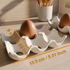 6 Compartment Egg Storage Rack, Ceramic Finish Unbreakable Reusable Stackable Egg Organizer for Kitchen Refrigerator Outdoor Camping