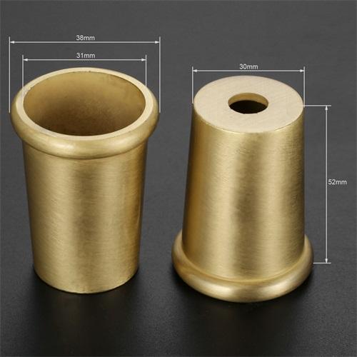 4 Pezzi Copri Gamba Mobile Piedino Punta Solida Rame Ottone Spazzolato Tavolo Sedia Cilindro/Cono Cappuccio Protezione Fondo Sicurezza Tappetino Decorazione