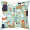 Cartoon Elk Forest Animal Christmas Tree Christmas Tree Decoration Pillow Set Bedroom Sofa Restaurant Office Pillow Sleeve