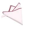 British Men's Formal White Linen-Cotton Pocket Square Handkerchief - Gray Check Design.