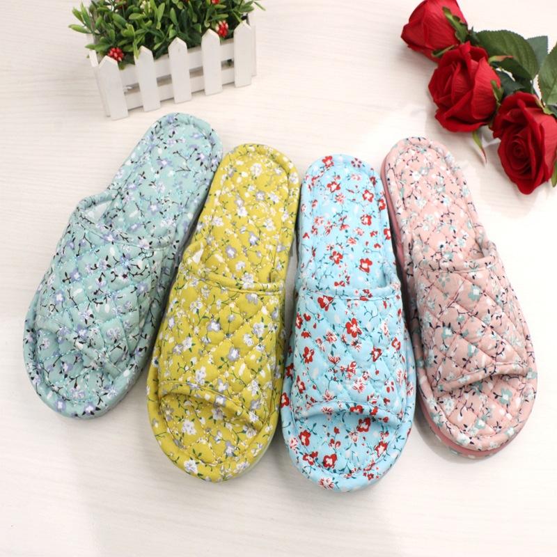 

Большой цветок трехслойные утолщенные тканевые тапочки женские резиновая подошва домашние тапочки для деревянного пола ТАПОЧКИ Length about 26 cm розовый