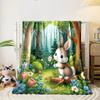 Cute Bunny In Enchanted Forest Print Blanket Soft and Cozy Perfect for the Living Room Bed Sofa or a Nap,gift