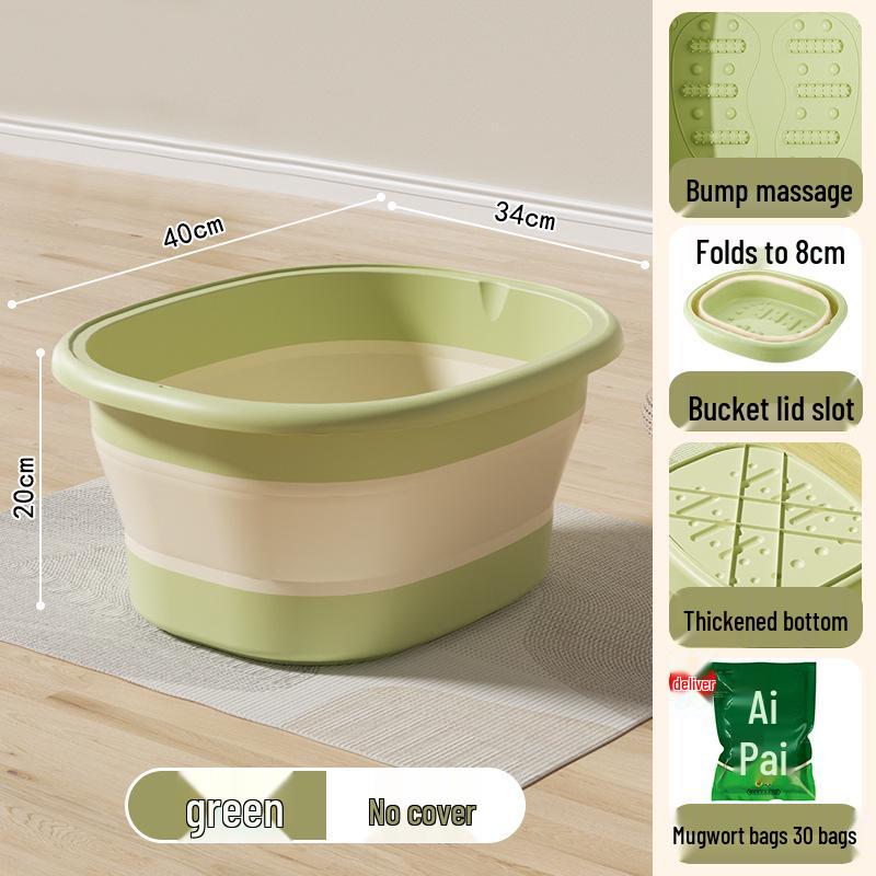 Foldable Portable Foot Bath Basin - Insulated and Over-Calf Design for Home Spa.