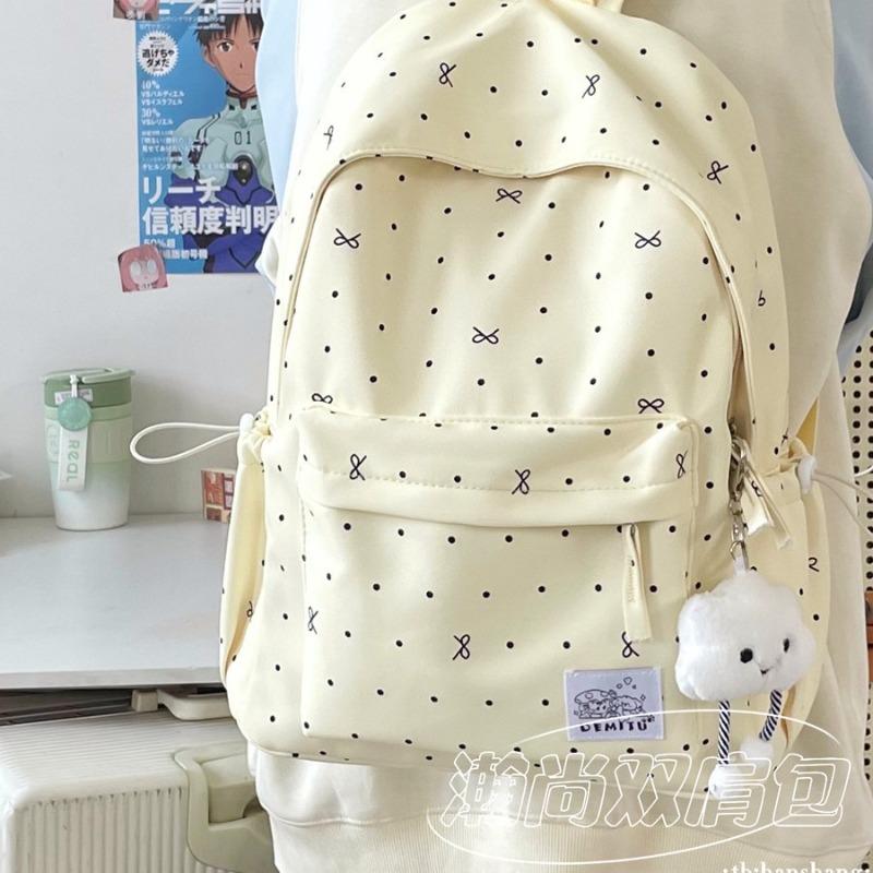 Schoolbag Schoolbag Junior High School Girls Girl Heart Polka Dot Bow Versatile High Value Primary School Students Backpack Women's New Models