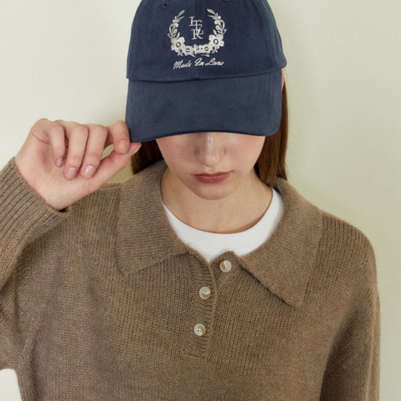ITER Washed Color Crown Logo Ball Cap_Navy