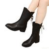 Retro Thick Heeled Short Boots for Women In Autumn Winter Round Toe Mid Heel Flat Bottom Simple Comfortable Short Boots