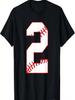 2nd Birthday Baseball T-Shirt 2 Years Old Party T-Shirt