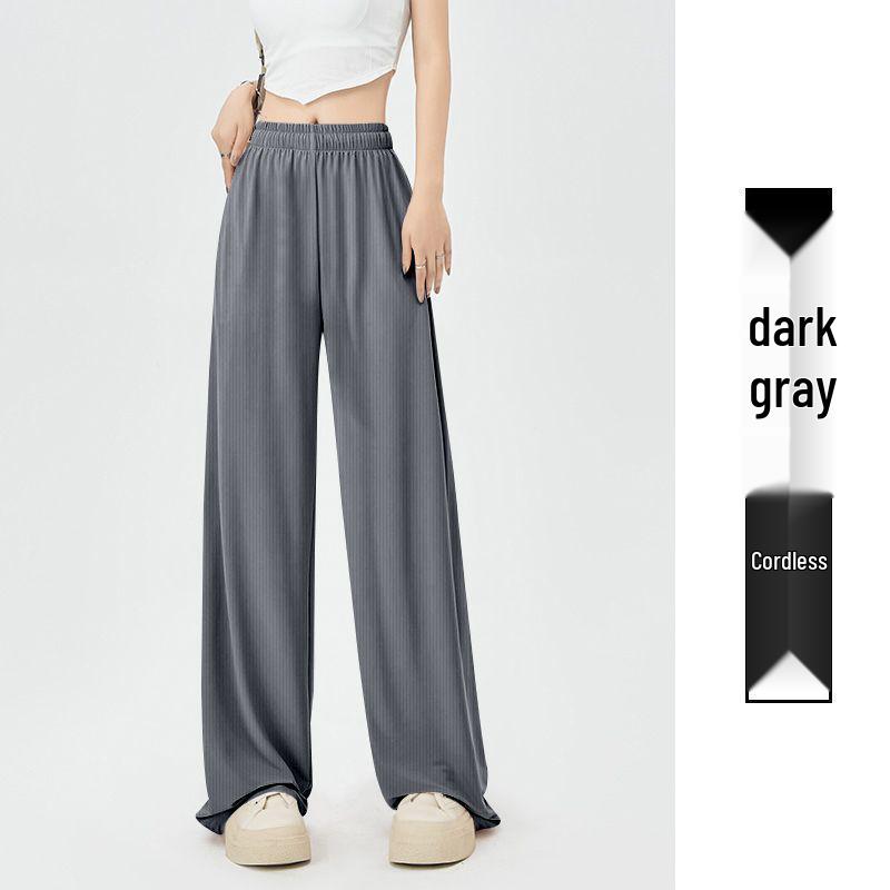 

High-Waisted Wide-Leg Slimming Pants for Pear-Shaped Figures - Ice Silk Yamamoto XL