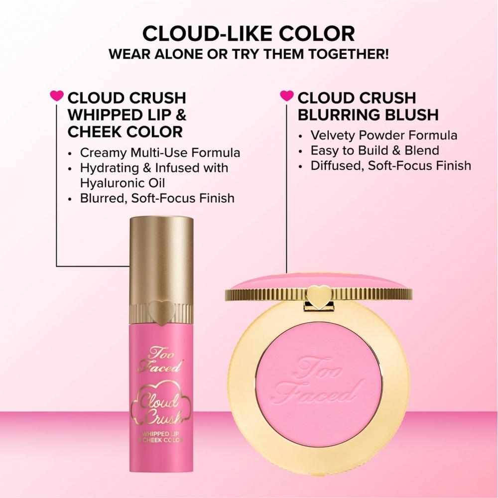 Too Faced Cloud Crush Whipped Lip   Cheek Blush 0.15 Oz 4.3 G Peach Blur Muted Coral