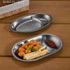 Stainless Steel Snack Plates,Oval Shaped French Fry Dish Tableware,Vintage Tea Snacks,Bars,KTV,Fried,French Fries,Snack Plates
