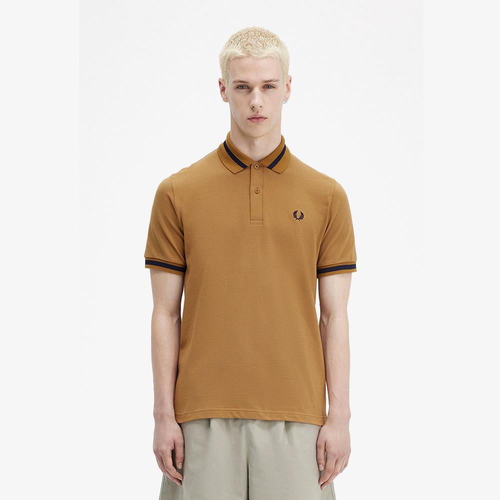 FRED PERRY [M2] Single Tip Fred Perry Shirt - Dark Caramel/Navy Afpm2410002-T86