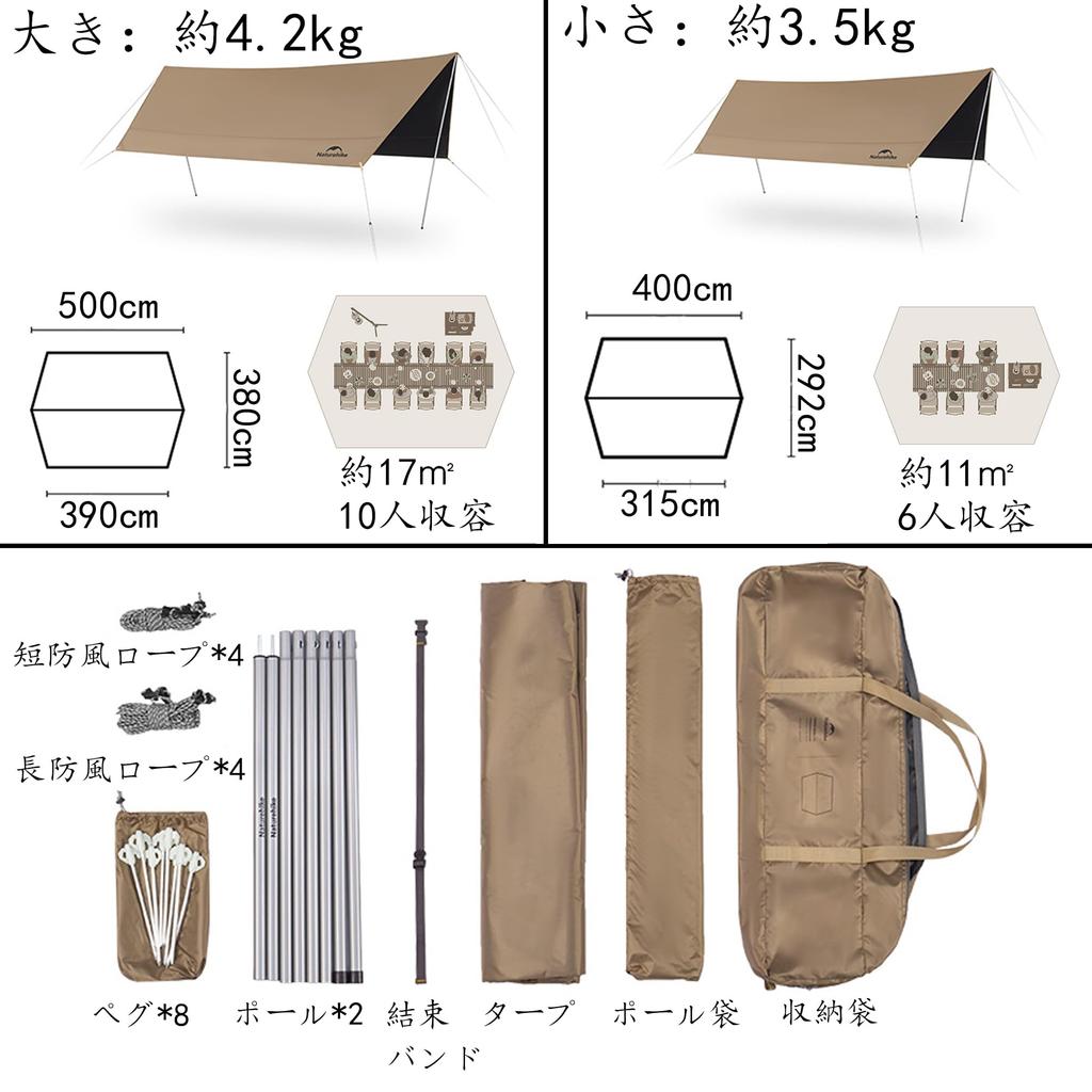 Naturehike Summer Waterproof Temperature Sun UV Heat Light Open Fire Sun Solo Includes Easy Waterproof Rectangular Tent Tarp Tarp, 18000+ UPF2000+,