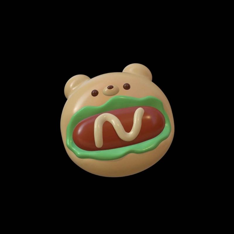 Hot Dog Stress Relief Toy Resins Molds Little Bear DIY Decompression Toy Squeezing Stretch Toy Silicone Molds for Kids