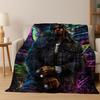 Manta de Franela con 26 Estilos de Artistas de Rap Dibujos Animados Tupac Snoop Dogg Hip Hop, Manta Acogedora Suave para Hogar Dormitorio Cama Cubierta de Sofá