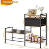 Height Adjustable Dog Bowl Stand W/ Storage Shelf, Raised Feeder Station for Small Medium Dogs, Food & Toys Organizer Bin
