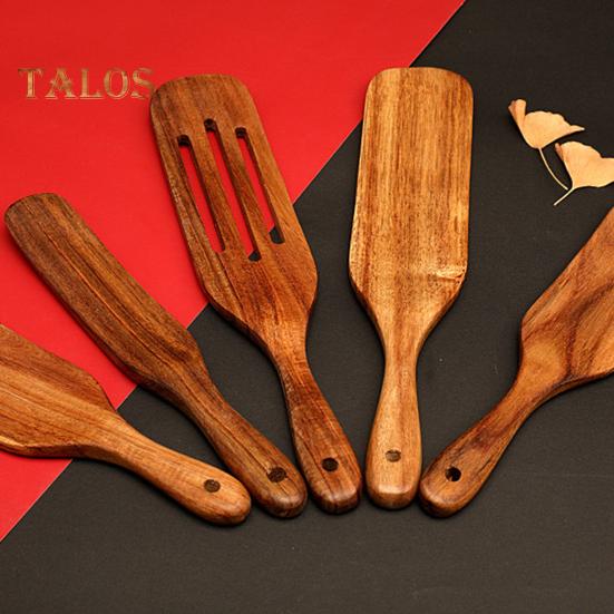 Dřevěná špachtle na vaření Teaková špachtle Nádobí na míchání Míchání Servírování Tepelně odolné lžíce na těsto Snadno se čistí Kuchyňské nástroje