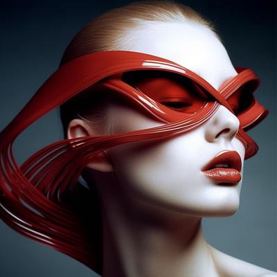 Wave Lines Ochelari cu ramă mare Ochelari de soare futuristici Ochelari de soare cu personalitate pentru femei