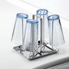 Wahei Freiz Glass Stand for 4 Glasses, with Drip Tray, Stainless Steel, SUI-Gut SUI-6083