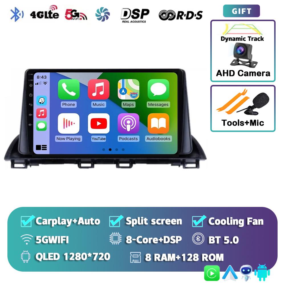 Android 14 Carplay Auto Car Radio For Mazda 3 Axela 2013-2018 Stereo GPS Navigation Multimedia Video Player Autoradio Head Unit