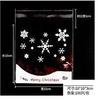 100Pcs/set 4Style Christmas Santa Claus Moose Snowman Self-adhesive Cookie Packaging Bag  Biscuits Snack Decoration Gift Holder